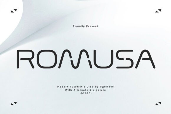 Romusa: A Modern Display Font for Futuristic Crafts